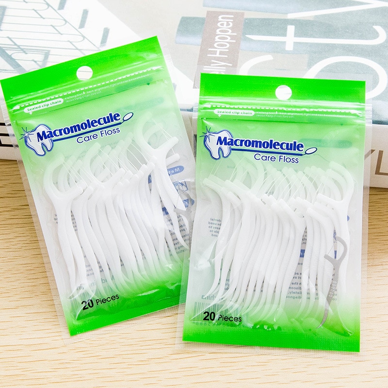 20/40 Uds blanco hilo dental cepillo Interdental Teeth Stick bebé niños superfino hilo Interdental cepillo limpiador: 40pcs