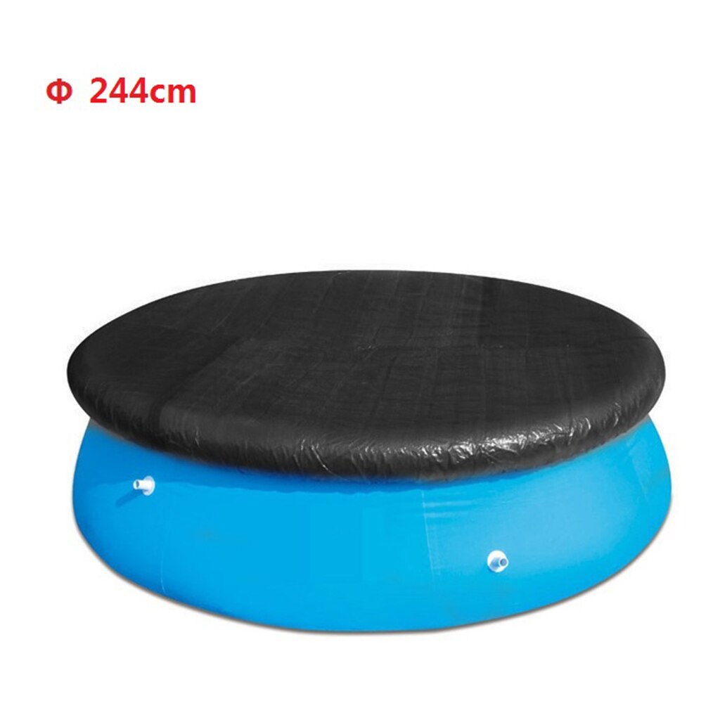 Durable Swimming Pool Cover Black Dustproof Sheet PVC Tarp Portetector for Outdoor Paddling Pool 8ft/10ft/12ft/15ft