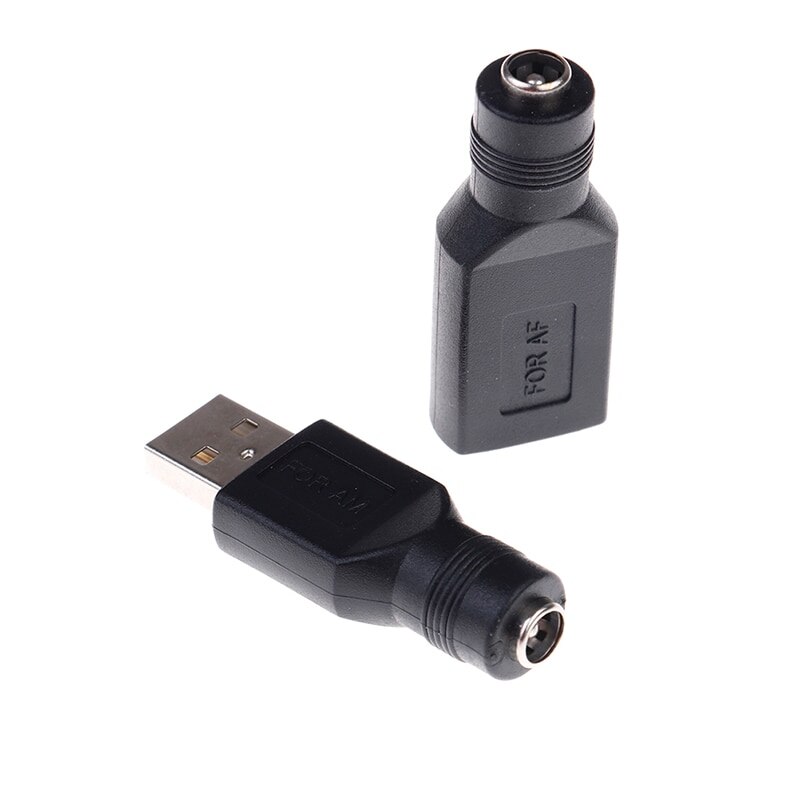 Female Jack To USB 2.0 Male Plug/ Female Jack 5V DC Power Plugs Connector Adapter Laptop 5.5*2.1mm Black Color