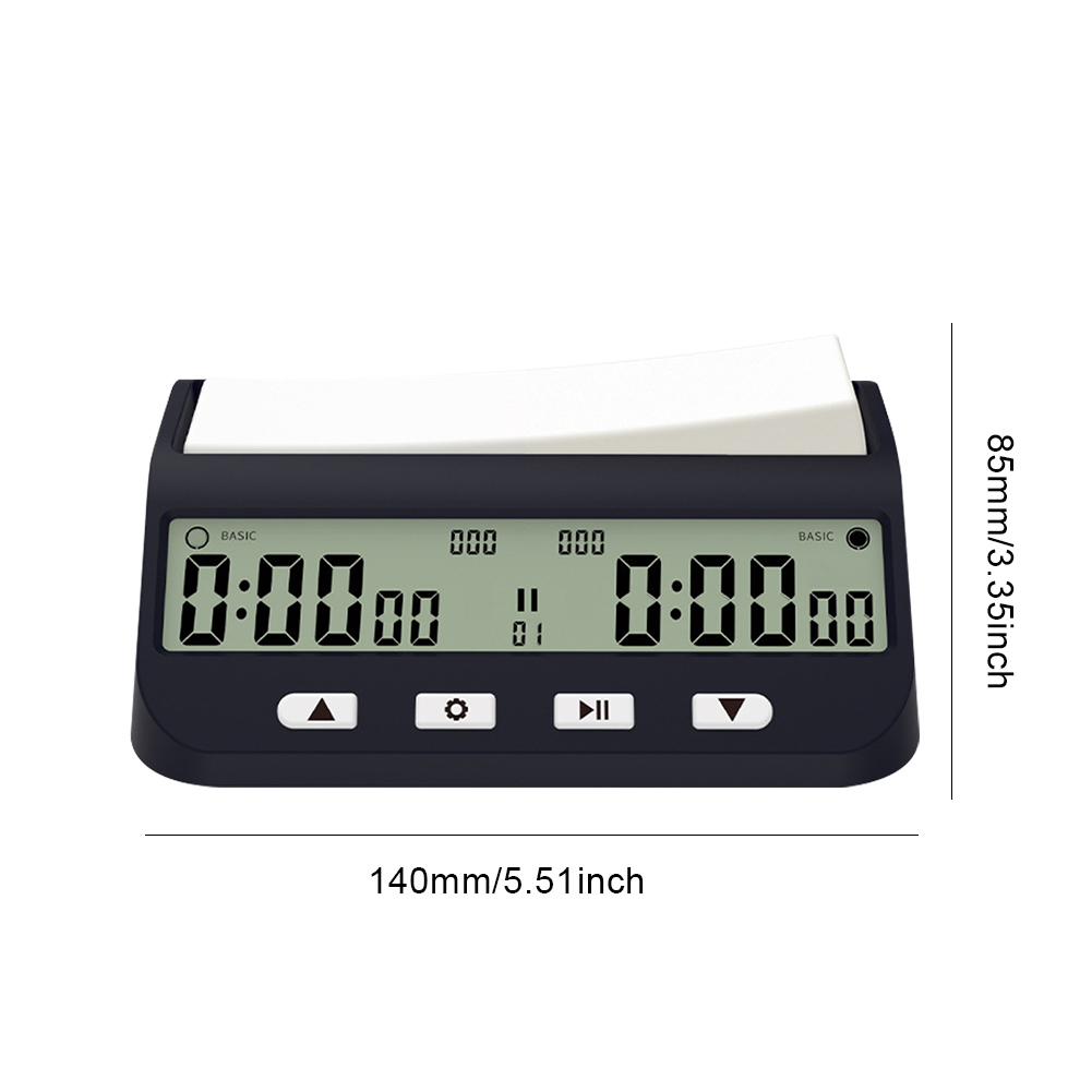 Count Up Down Timer Professionele digitale schaakklok Kunststof Werkt op batterijen Multifunctioneel Lichtgewicht voor trainingsonderwijs: Black