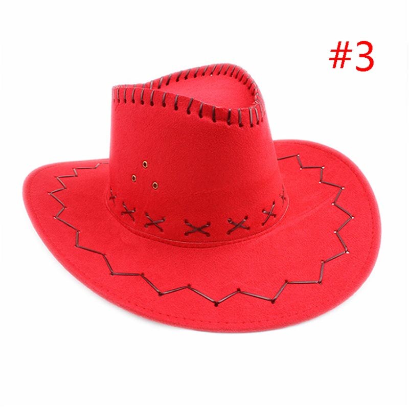 Wild West Fancy Cowgirl Cowboy Hats Western Headwear Cap: red