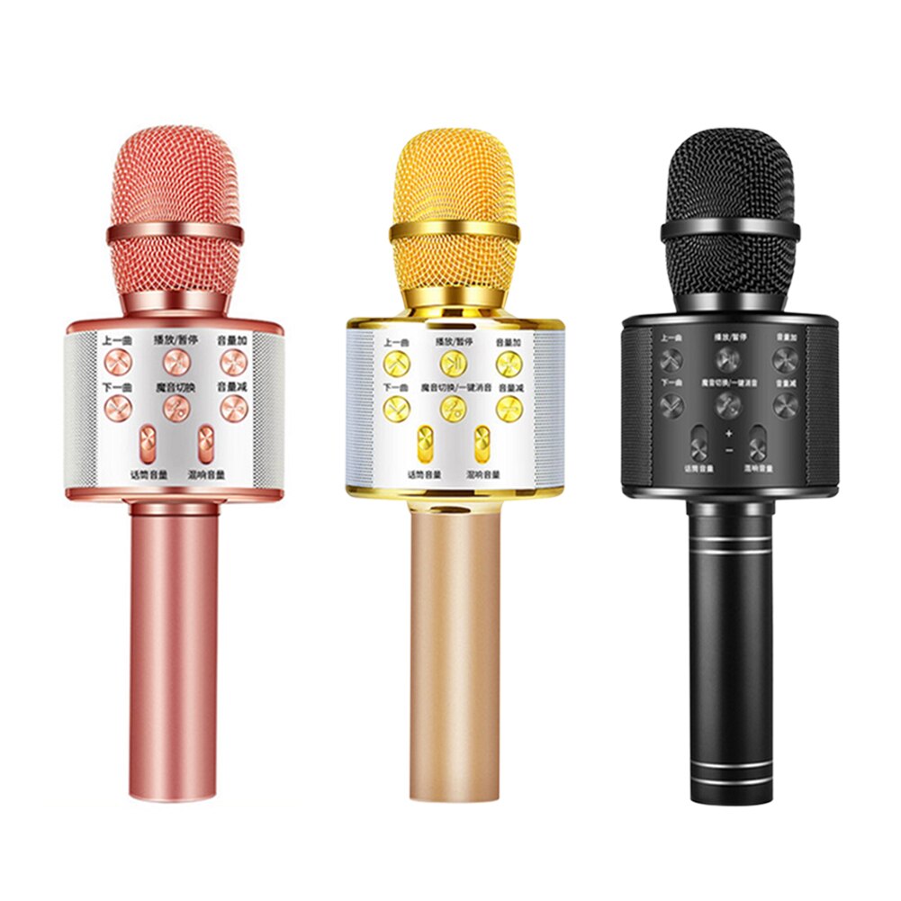 Karaoke-mikrofon, kabellos, bluetooth-mikrofon mit led-licht, tragbares mikrofon mit lautsprecher