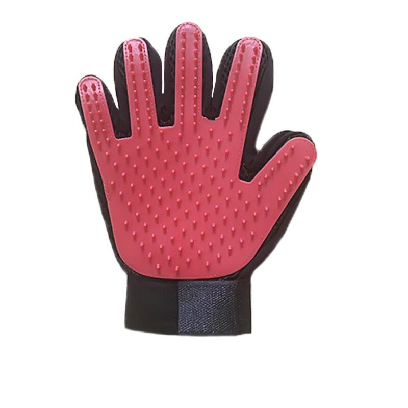 Pettini per gatti per cani guanti per toelettatura per animali domestici peli di gatto rimuovere la spazzola pettini per la pulizia del despargimento del cane guanti da massaggio forniture per gatti: Rosso / 1set