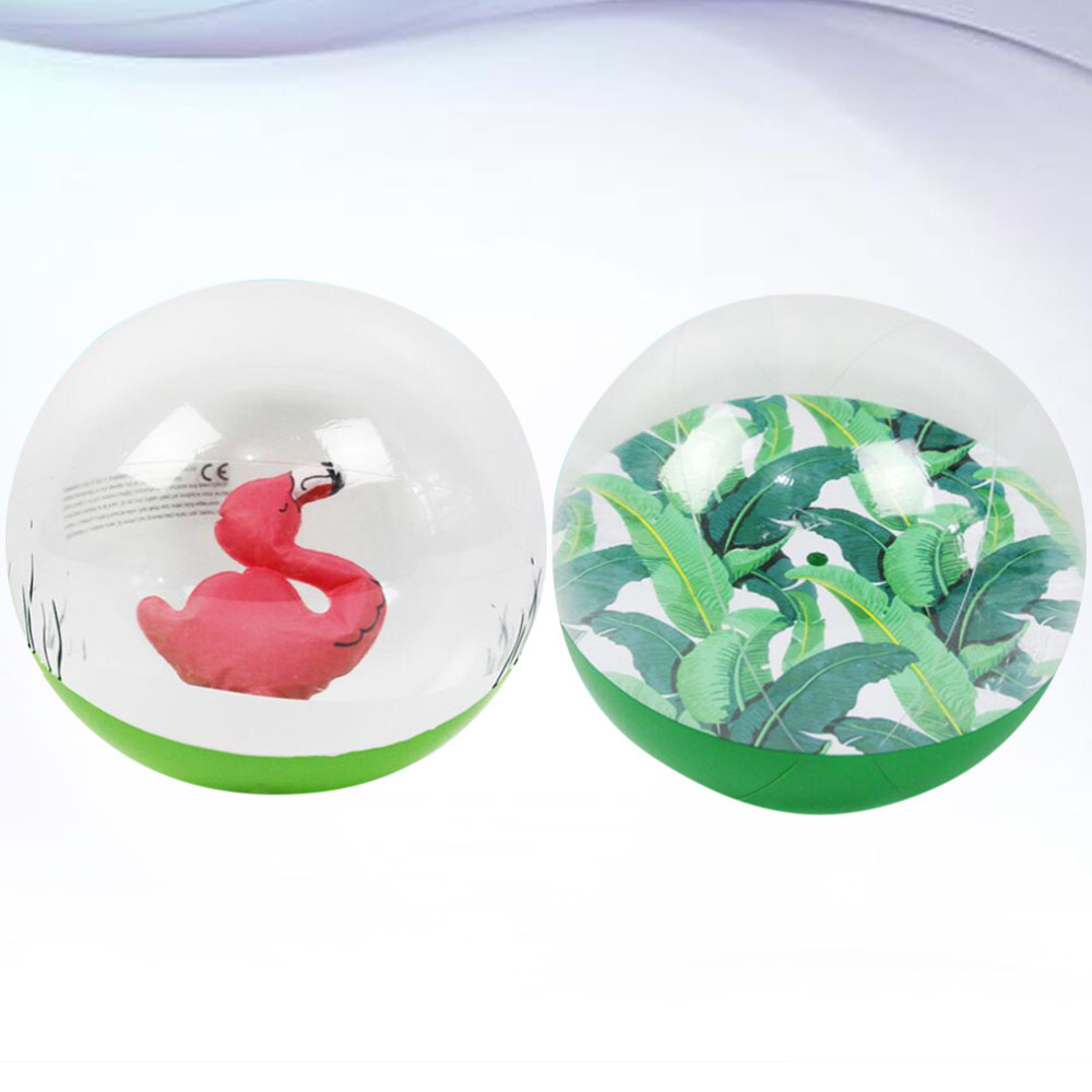 2 uds pelota transparente de playa creativa bola inflable divertida diversión con agua pelota de playa Bola de piscina para niños al aire libre playa (Flami