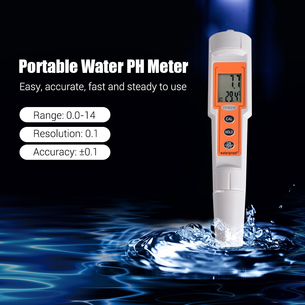 LCD Digital Water PH Tester Temperature Meter with ATC Water Monitor Acidity Alkalinity Analyzer For Drinking Water Pool