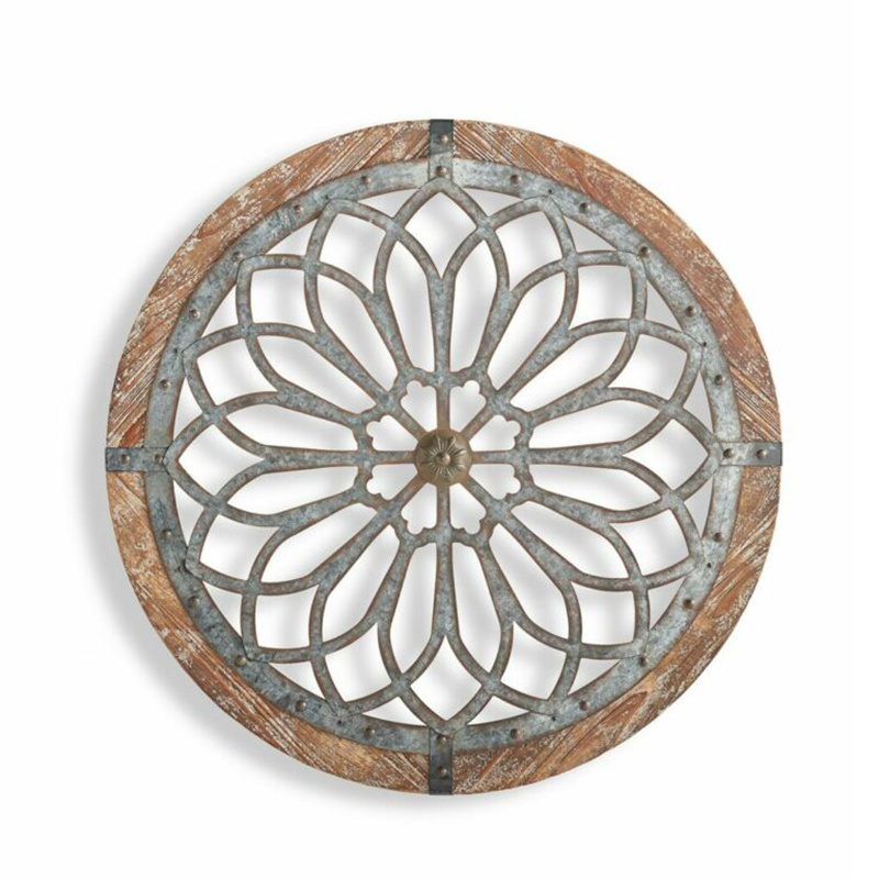 Arv rund vegg dekor kunst tre hengende ornament veggfeste rustikk hjem resturant stue dekorasjon: Mørk / 20cm flate