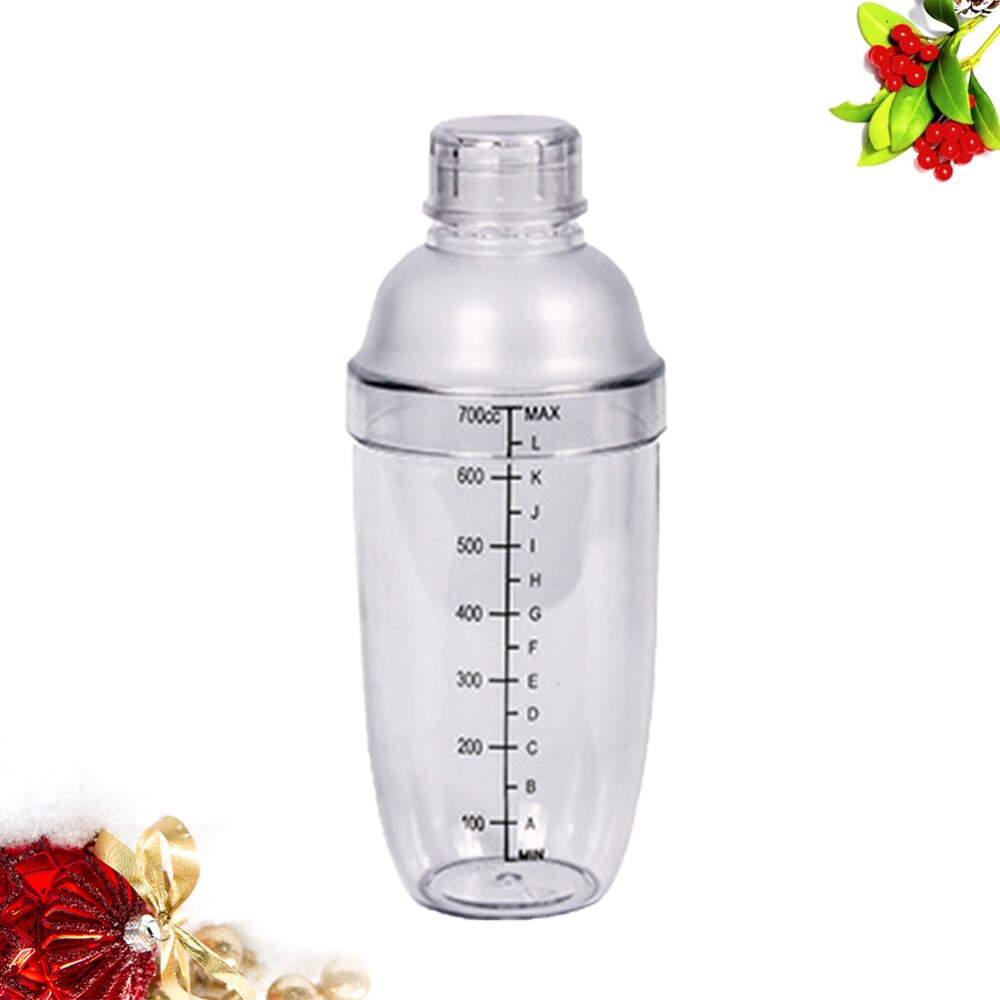300ml Hand Shake Cup Cocktail Shaker Transparent Mixer Cup Clear Bar Shaker Wine Milk Tea Shaker Cup with Scale (White)