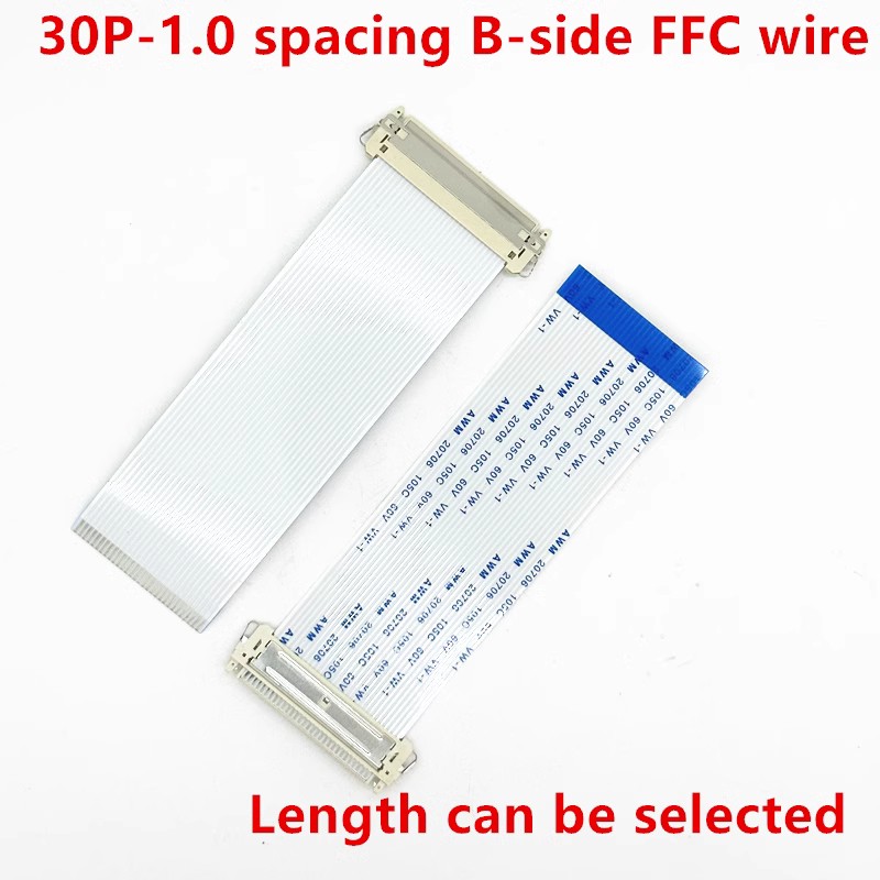 Flexible Flat Cable FFC Cable 30 Pin 1.0 Pitch Oppsite Direction With Connector For TTL LCD Monitor 25cm*3.1cm