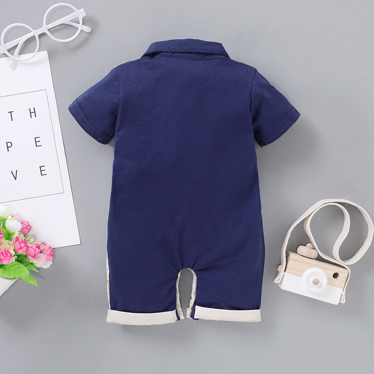 Kinderen Zomer Jongens Plaid Korte Mouwen Vest Gentleman Romper Jumpsuit Tie