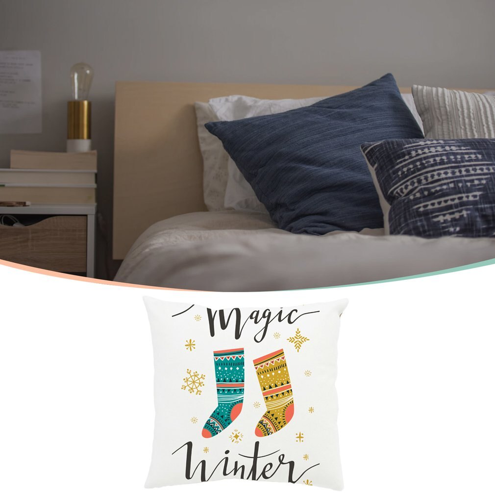 Christmas Pillow Case With Beautiful Pattern Christmas Cushion Sofa Pillow Case Bedroom Decoration Cushion Pillow Case