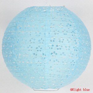 verrotten Papier Laternen 1 Stck 30 CM Durchbohrten Runde Papier Laterne Lampen Hochzeit Weihnachten Feier Dekoration Chinesische Papier Laternen W: hell Blau