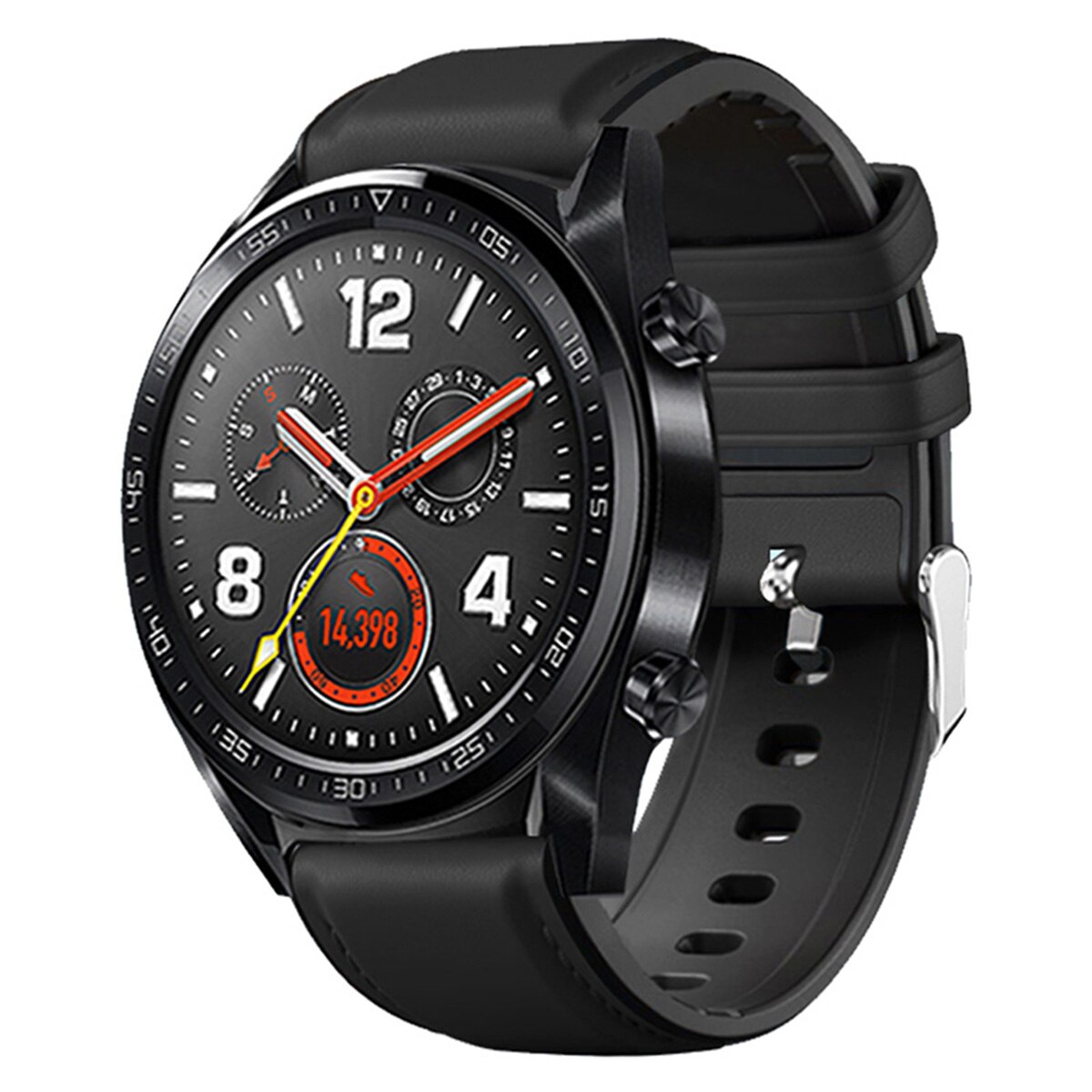 SOONHUA Leder Silikon Handgelenk Band Strap Uhr Straps Für Huawei Uhr GT/2Pro Uhr Zubehör: Black