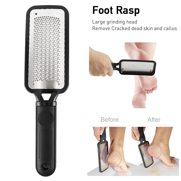1 ud. De pulido de pedicura, Lima de doble cara, rallador de talón para los pies, rascador de pedicura, removedor de escofina de Metal, herramientas de manicura