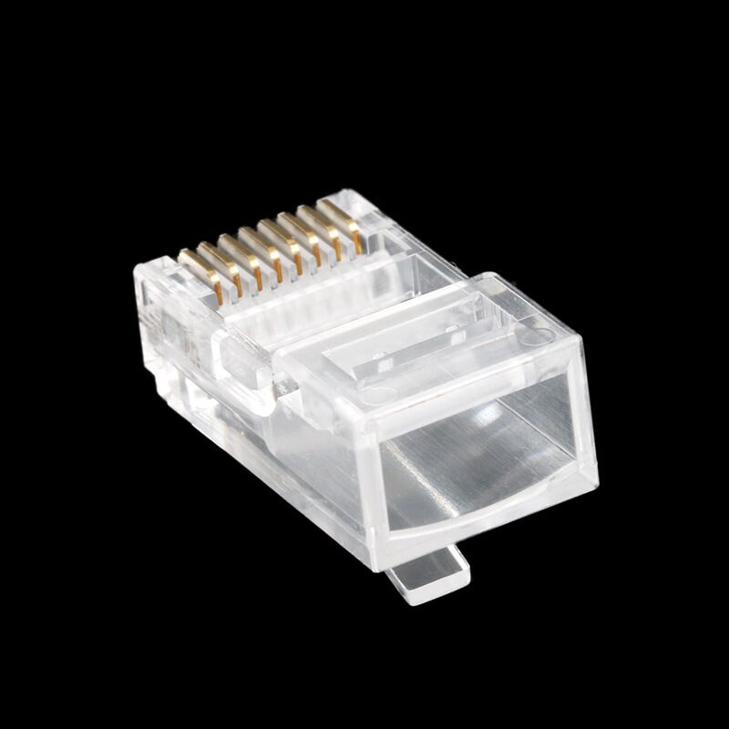 20/50/100 sztuk RJ45 kable Ethernet moduł wtyk złącze sieciowe RJ-45 kryształ głowy Cat5 Cat5e złoty kabel warstwowy