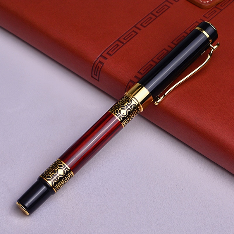 Vintage Luxe Vulpen Klassieke Houtnerf Business Pen Metalen Handtekening Vulpen Schrijven Levert