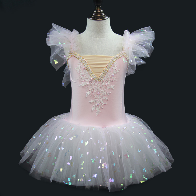 Disfraz de hada bailarina para de graduación, vestido azul con lentejuelas y flores para niñas, Ropa de baile, leotardo de Ballet gimnástico, tutú, novedad de 2023