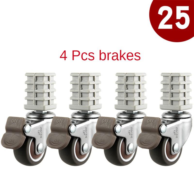 4 Stück/Los 1,5 Zoll 19/Möbel Vierkant rohr Rad Universal- Regal Edelstahl Leise Bremse Zauberer: Gelb