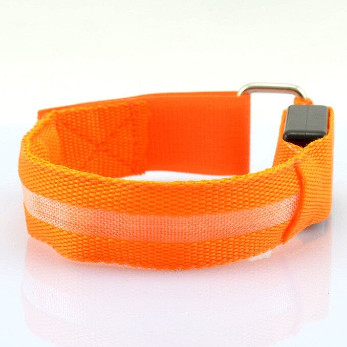 USB draussen LED Nacht Laufen Licht Armbinde Sicherheit Reflektierende warnen Licht Armbinde Blinkt Gürtel: Orange