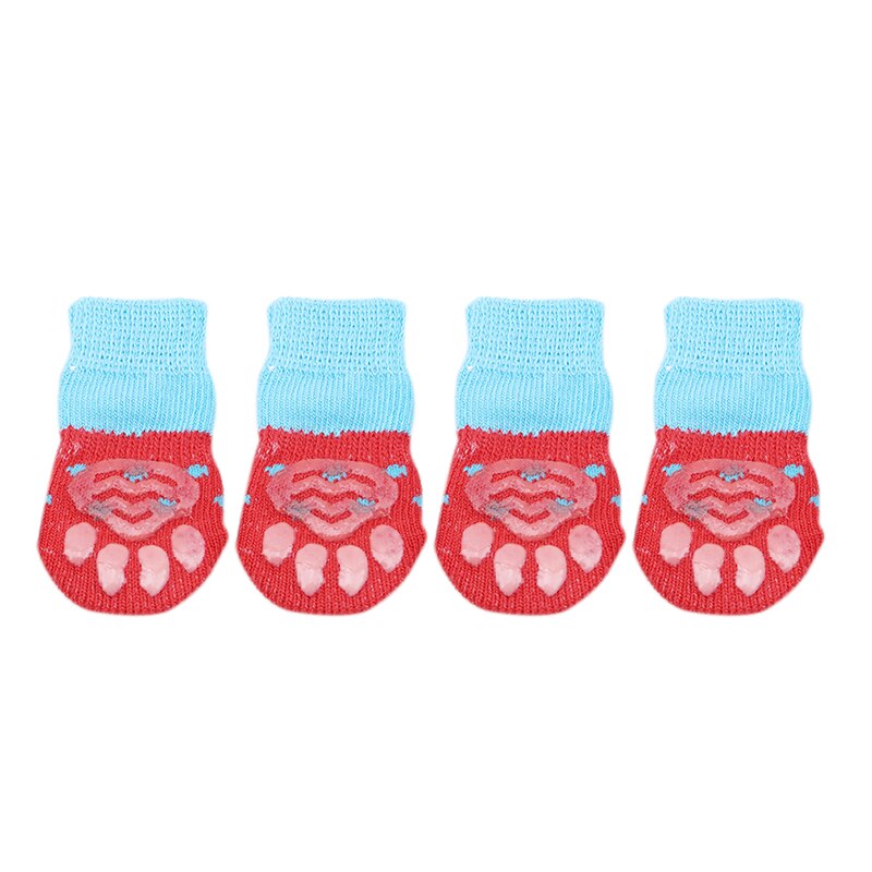 Zapatos antideslizantes para perros y gatos, zapatillas para mascotas, calcetines bonitos para interiores, botas de nieve para perros y gatos pequeños, suministros para mascotas: red S