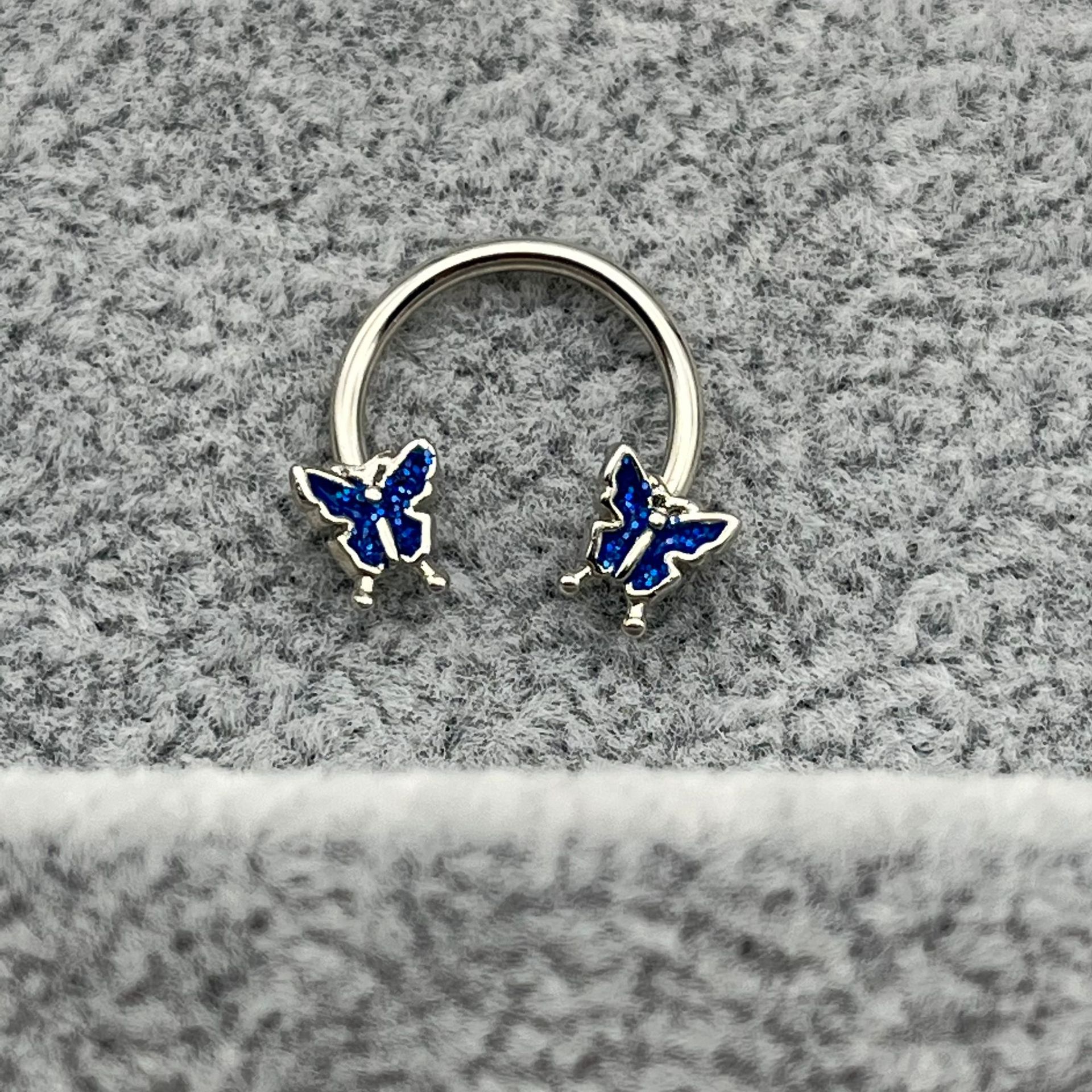 1pc Luna estrella nariz anillo aro tabique Piercing Acero inoxidable hélice oreja cartílago pendiente Tragus BCR herradura joyería del cuerpo 16G: COLOR ORO ROSADO