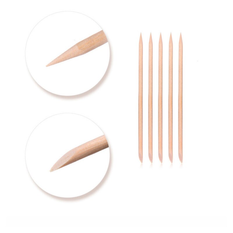 Manicure tools orange stick wooden sign dead skin push 11.4cm double head 100pcs/50pcs bag with dot drill stick