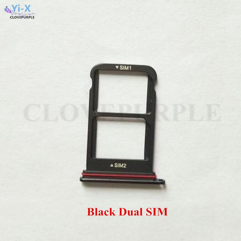 1 PCS SIM Card Tray Slot Houder Adapter Voor Huawei Mate 10 Pro SIM Houder Slot Tray Onderdelen: Black Dual SIM