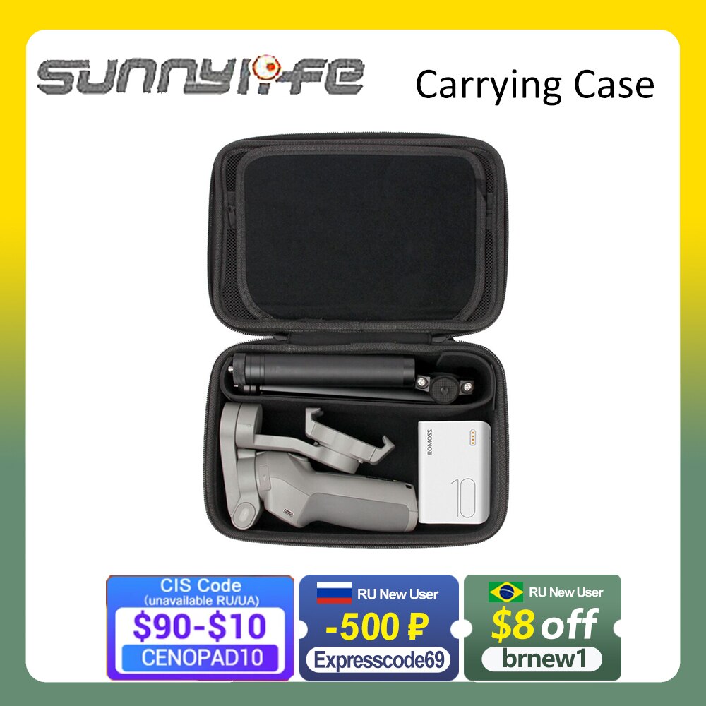Sunnylife tragetasche für dji  om5/4/4 se/3 action smartphone-stabilisator selfie-stick, aufbewahrungstasche mit stauraum