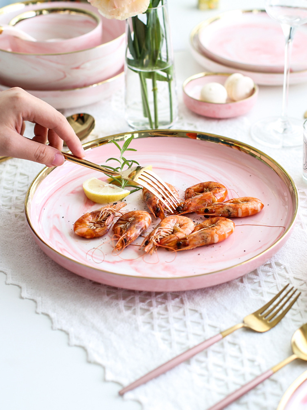 1pc mármore rosa prato de jantar cerâmica arroz salada macarrão tigela pratos de sopa louça conjuntos utensílios de cozinha cozinha cozinha cozinhar ferramenta