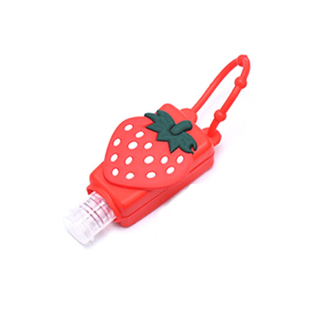Funny Fruit Hand Soap Bottle Food Silicone Travel Portable Safe Gel Holder Hangable Liquid Soap Dispenser Mini Containers: Strawberry