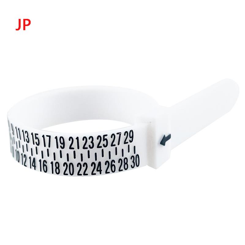 Ring sizer mått uk/us/jp/eu fingermått mätare män och kvinnors storlekar az smycken verktyg utrustning mjuka ring mätverktyg: Vit-jp