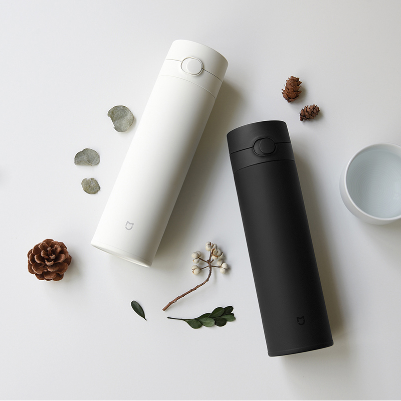 Xiaomi-taza de agua Mijia 2 Original, termo de 480mL para mantener el calor/frío, botella portátil de viaje, de bloqueo de acero inoxidable 316L