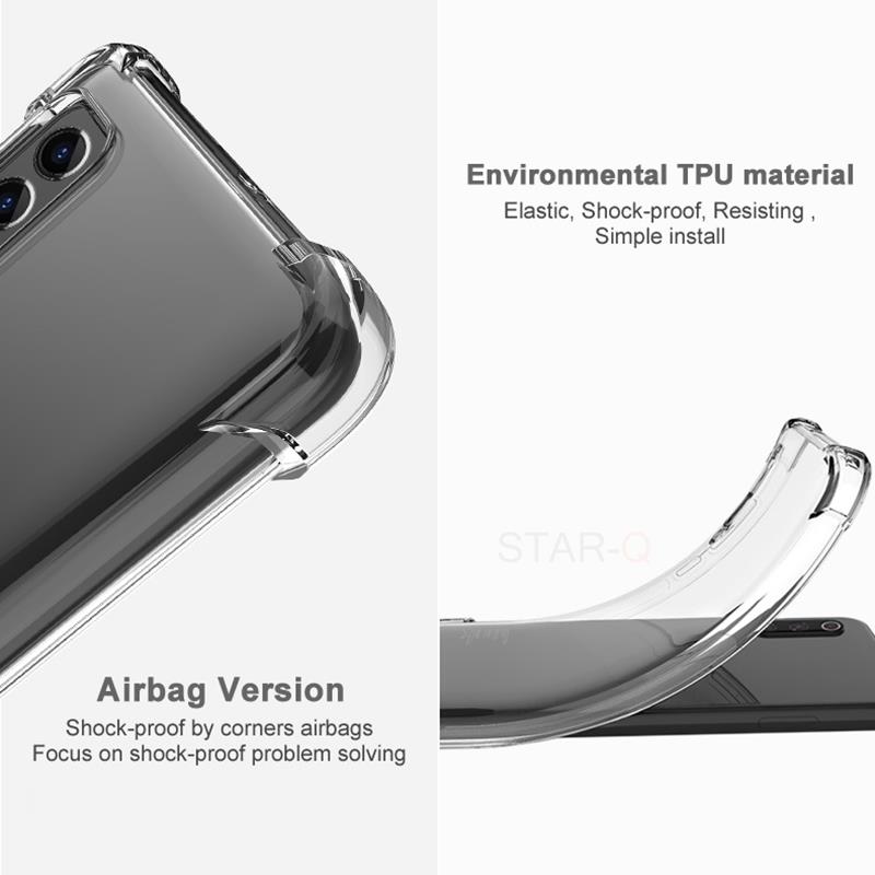A 54 34 24 14 53 52 33 Airbag funda transparente negra para Samsung Galaxy A54 A34 A24 A14 A53 A52 A33 4G 5G cubierta trasera a prueba de golpes
