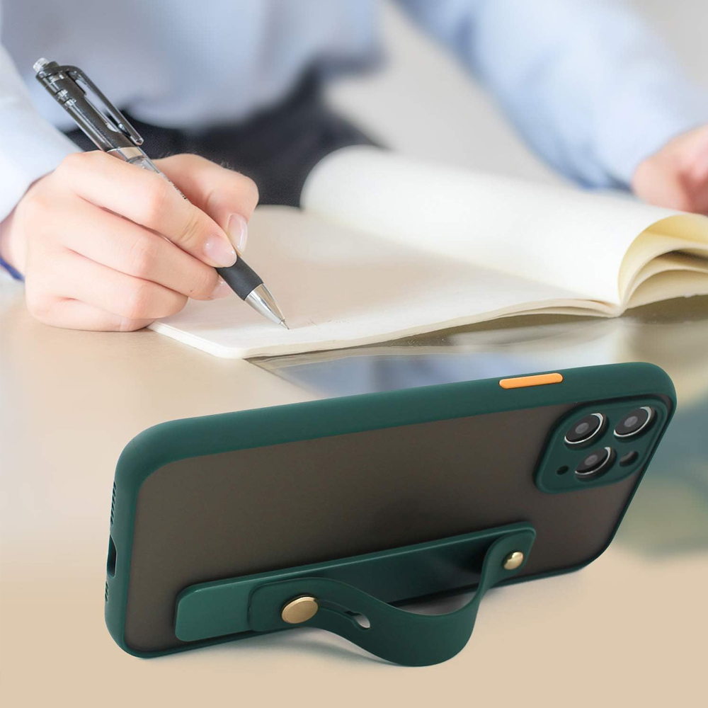 Polsband Handband Vingergreep Mobiele telefoonhouder Stand Push Pull Universele effen kleur Telefoonaansluitinghouder voor iPhone Xiaomi