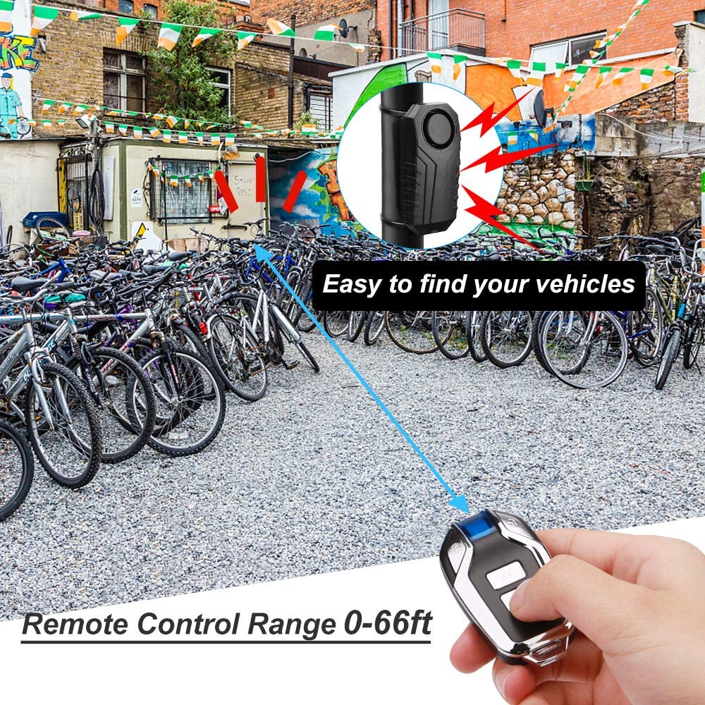 Motorcycle Bike Alarm Remote Control Car Vehicle Security Wireless Waterproof Electric Bicycle Alarm Vibration Sensor