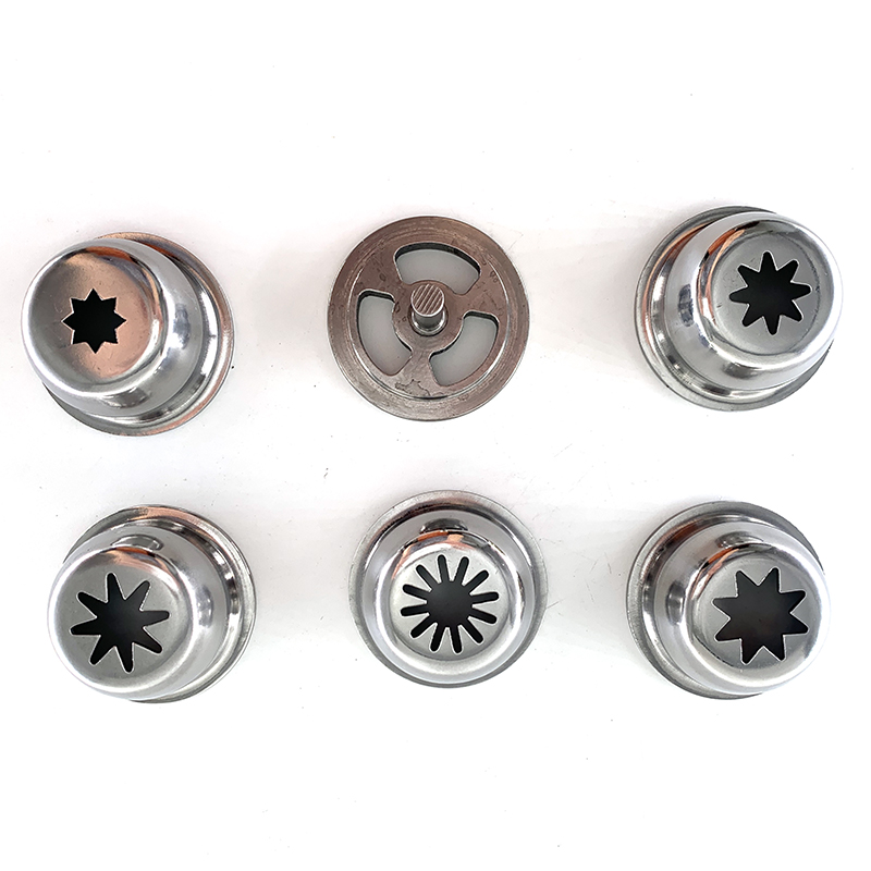 Solid Hollow Stainless Steel Churrera Churro Nozzle Mold for Churros Machine 4 Molds/ Set 53mm Out Diameter