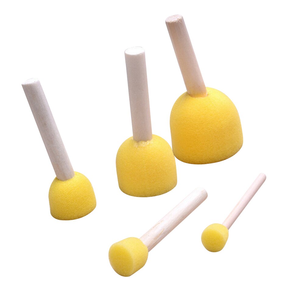 Pincel de esponja para pintar para niños pequeños, herramientas de pintura para manualidades, 5 piezas
