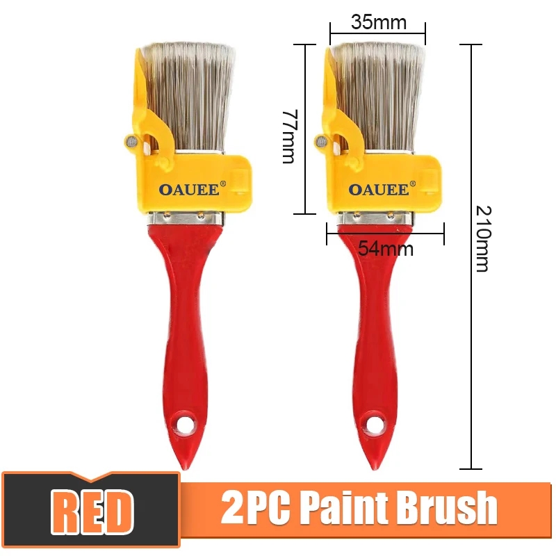 1/2Pcs Red Edger Paint Brush Clean Cut Profesional Edger Paint Brush for Home Room Wall Office Ceiling Corner Color Separator: Yellow
