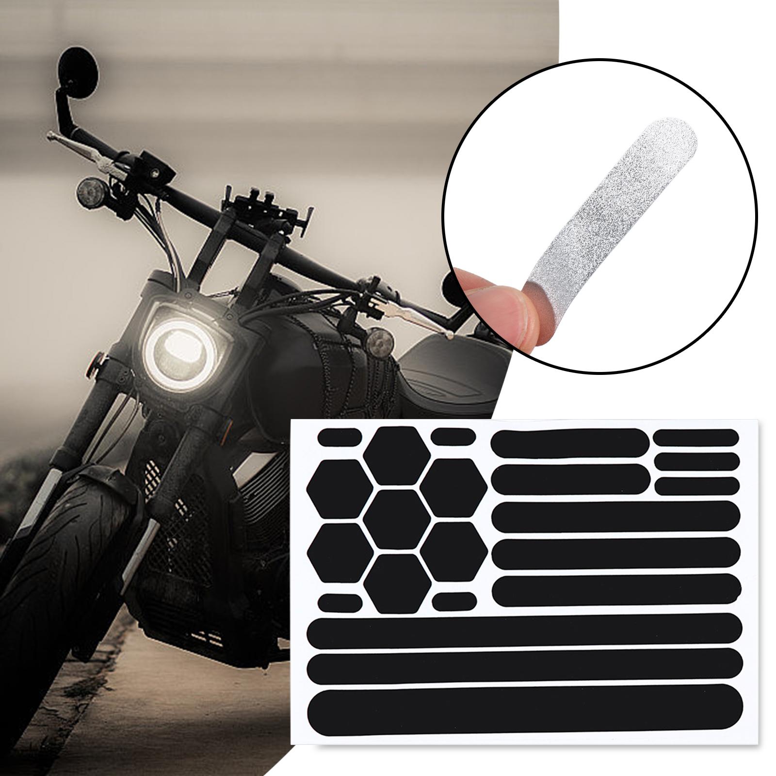 Adesivo per moto Equipaggiamento riflettente Adesivi neri riflettenti Nastro riflettente per moto per casco Auto Rimorchi Bici premium