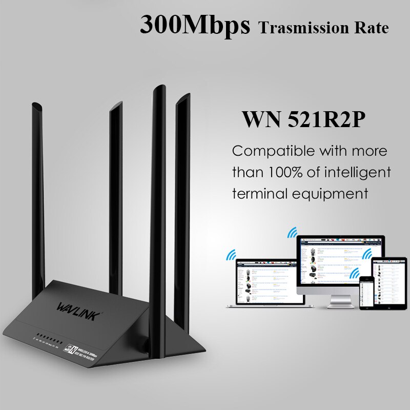 Wavlink 521R2P 1167Mbps WiFi Repeater 2.4GHz WiFi Routers 128MB DDR3 High Gain 4 Antennas Network Extender EU US UK AU plug