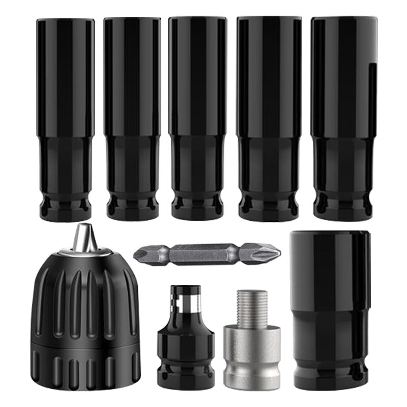 18v børsteløse trådløse elektriske slagnøkler 520nm oppladbare 1/2 skiftenøkler for makita 18v batteri+nøkkelsokkel +3000 mah batteri: 10 stk erme