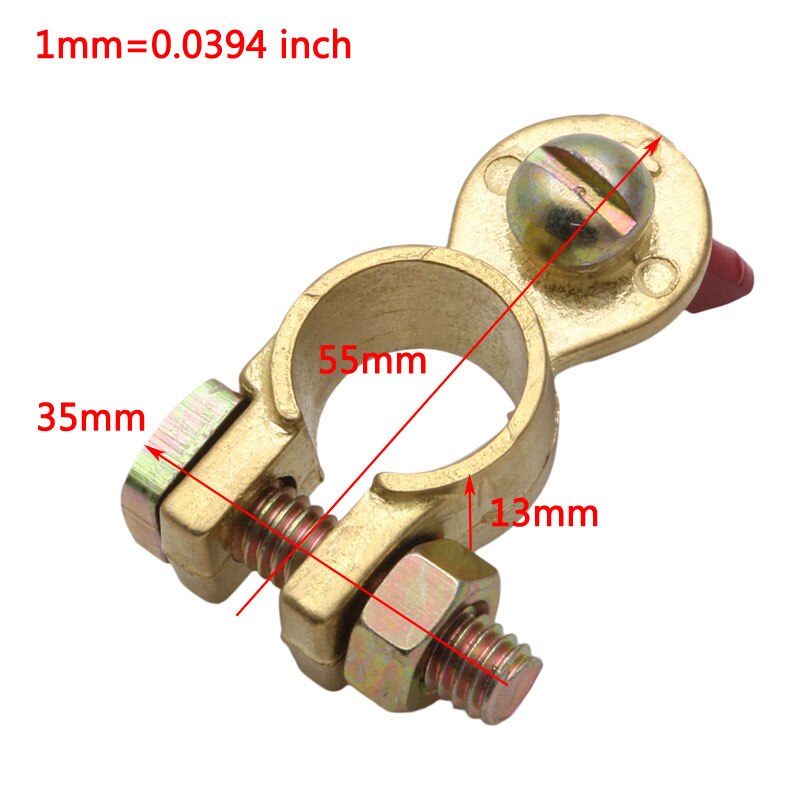 2 x Copper Universal Positive&Nagative Car Battery Terminal Clamp Clip Connector