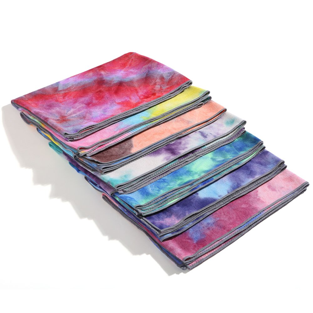 Moonglade yogamåtte yoga forsyninger tie-dye yoga håndklæde sports håndklæde farverigt trykt tæppe håndklæde tykkere skridsikker 183cm*63cm