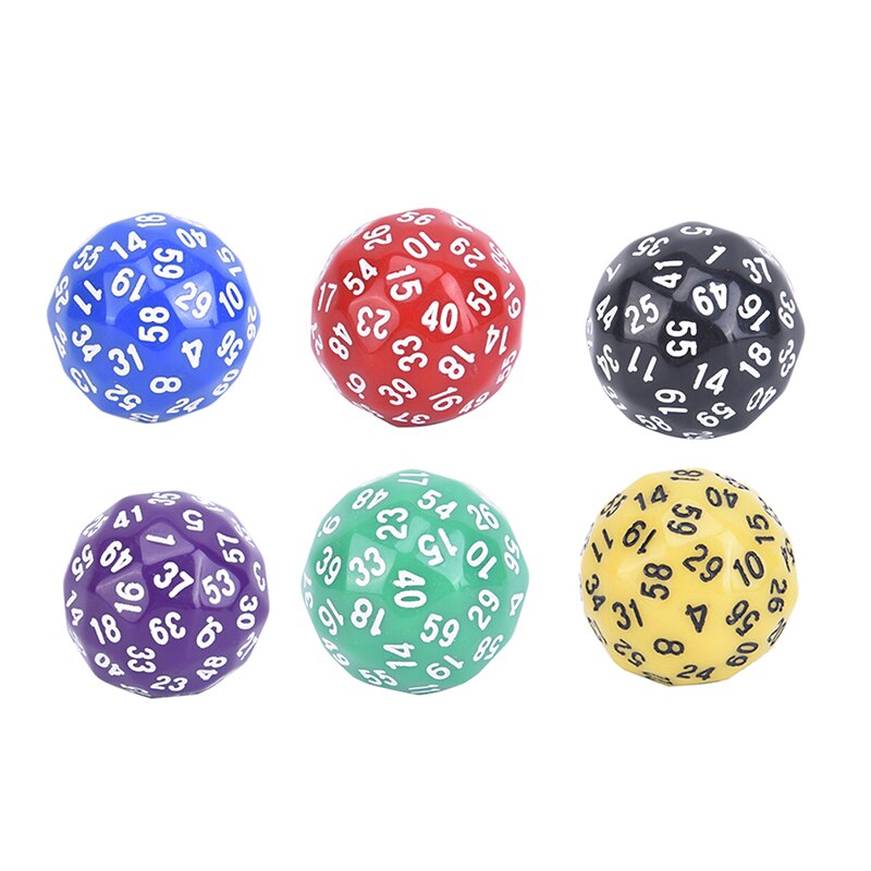 1pz 60 viso Dadi per Il Gioco Poliedrici D60 Multi di lato Acrilico Dadi regalo per gli amanti del gioco TRPG