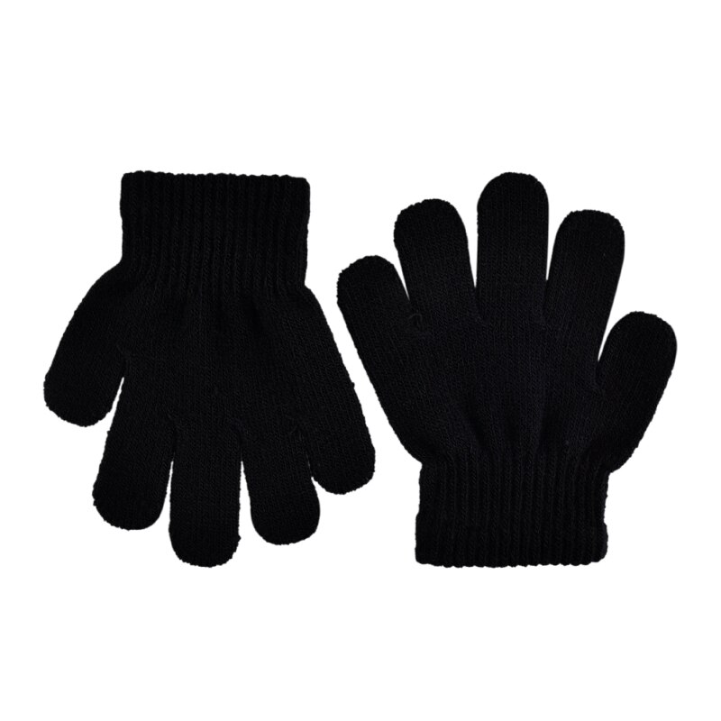 Nette winter baby handschuhe volle finger handschuhe fäustlinge kinder warm halten solide farben für sport radfahren angeln snowboard lauf: black