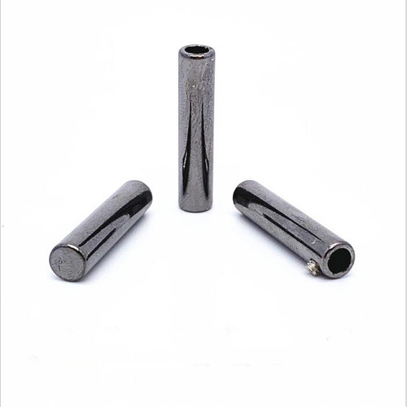 Tope de cordón con extremos de bloqueo, hebilla de Metal para bolso, zapatos, ropa deportiva, cordón, accesorios, 20 piezas: gunblack