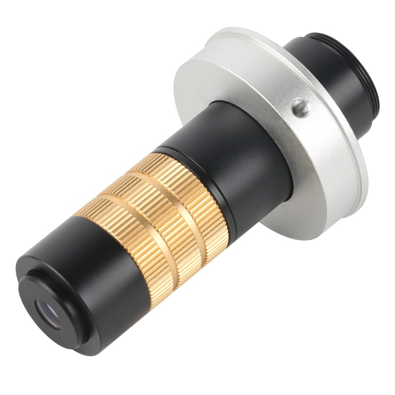 Adjustable 200X Continuous Zoom C-mount Lens C/CS Mount Magnify Glass Lens for CCD Digital Industrial Microscope Video Camera