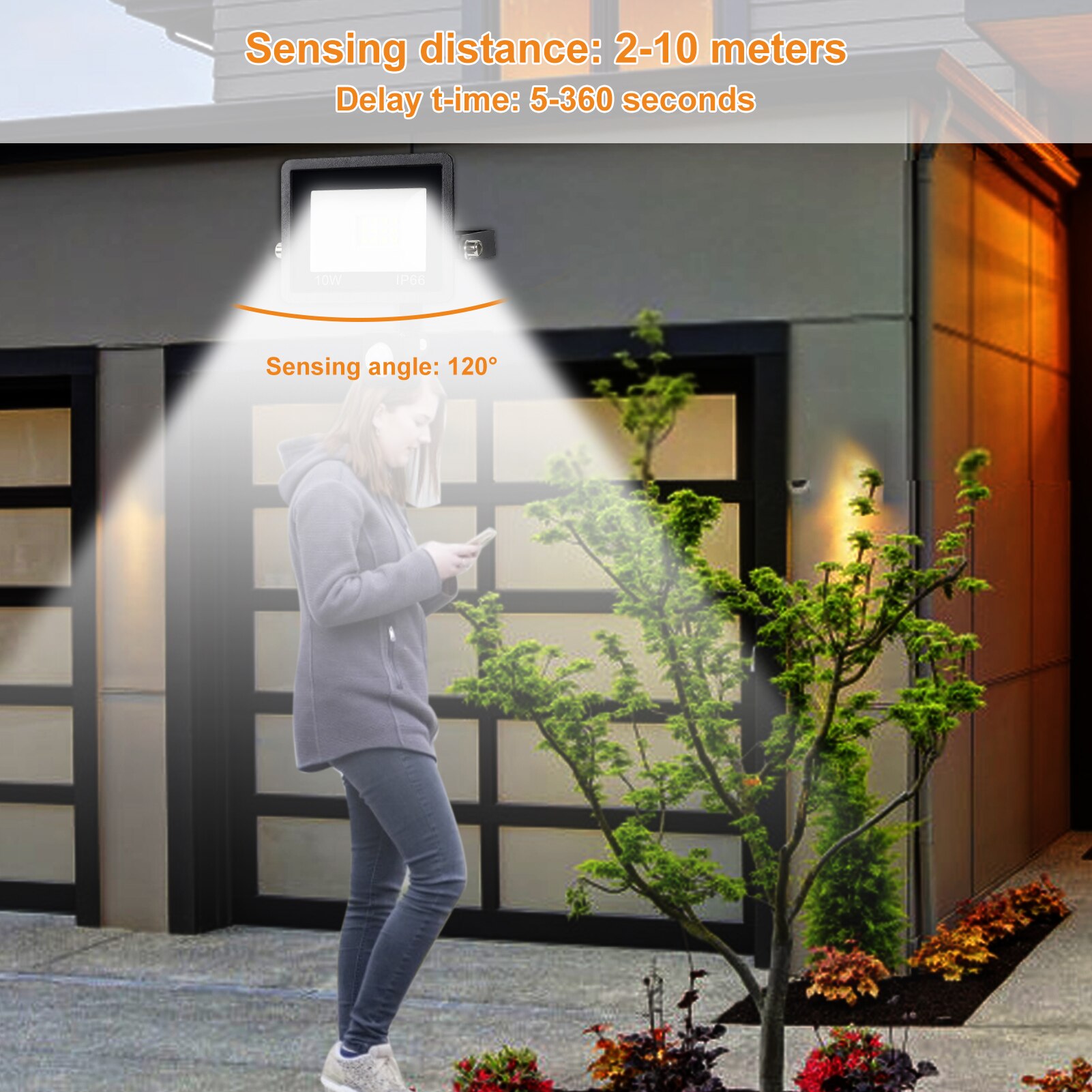 AC180-240V 100W 144LEDs PIR Motion Detector Human Induction Flood Light Spot Lamp Outdoor Lighting IP66 Waterproof Backyard