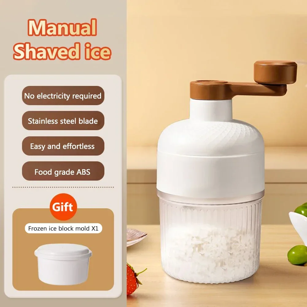 Household Manual Shaved Ice Machine Portable Mini Summer Manual Shaved Ice Milkshake Machine: Default Title