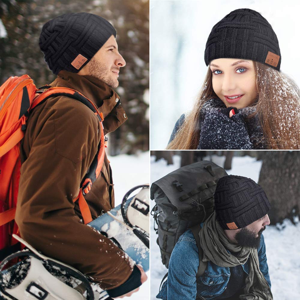 Gorro compatible con Bluetooth, para hombres, mujeres, con auriculares inalámbricos integrados, para cumpleaños, Navidad