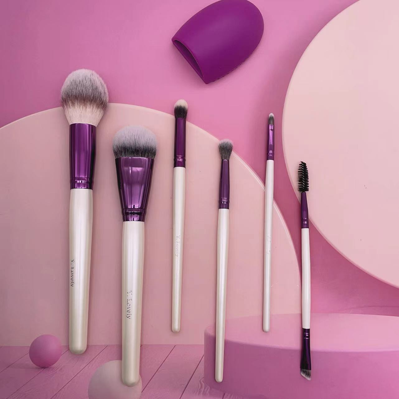 YLovely-Super Macio Sintético Cabelo Maquiagem Brush Set, Punho De Madeira, Sombra Tool Kit, Homem, Alta Qualidade: Azul